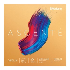 D'Addario Ascenté Violin String Set, 4/4 Scale, Medium Tension